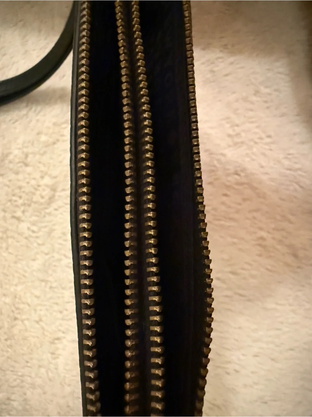 kate spade Black Leather Wristlet with Gold Logo